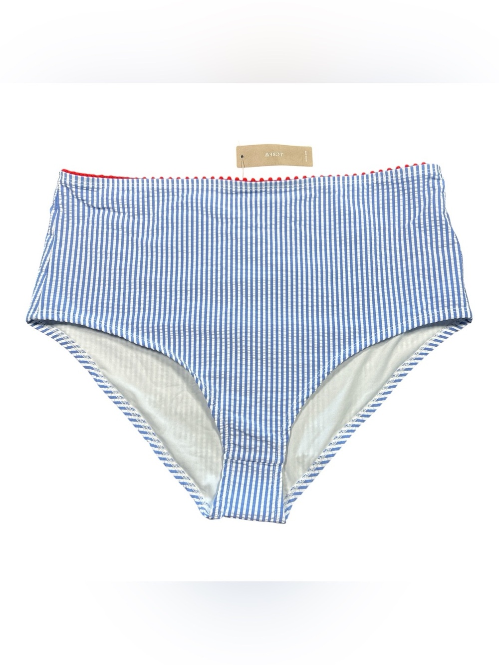 J.CREW Size L/XL Coastal Blue and White Stripe Bikini NWT - Picture 5 of 8